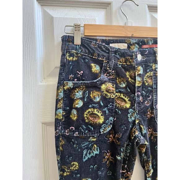 Pilcro Anthropologie The Icon Size 26 Print Corduroy Flare Pant 29.5 Inch Inseam - Picture 6 of 14